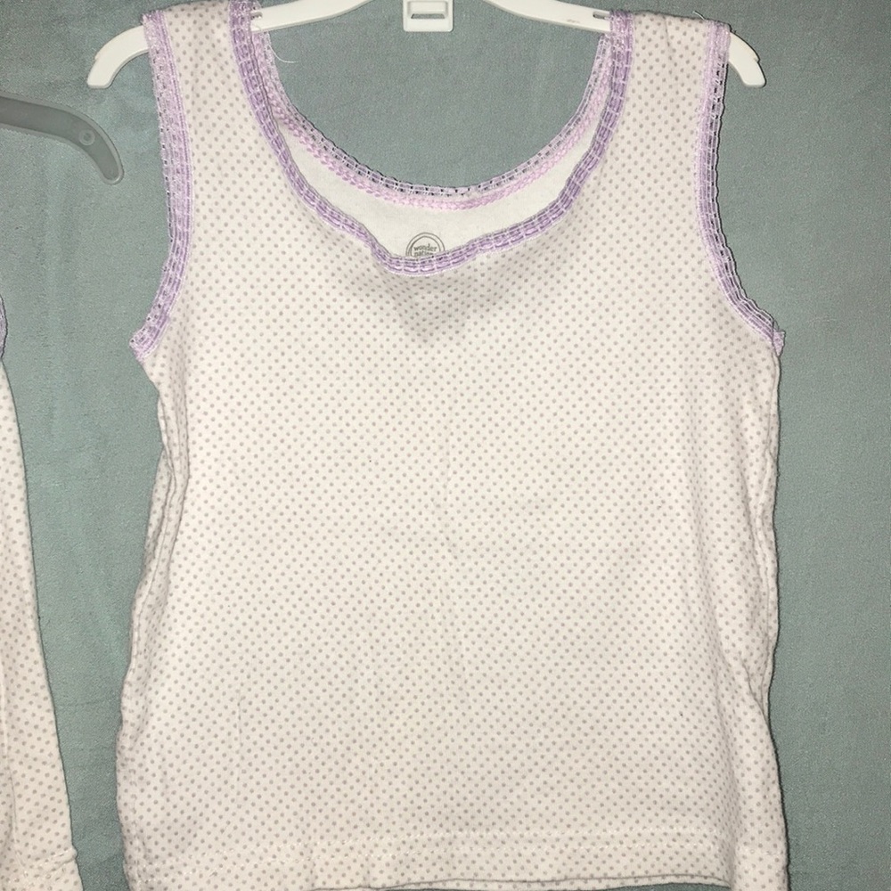 Purple polka dot tank 2t-3t pink and white